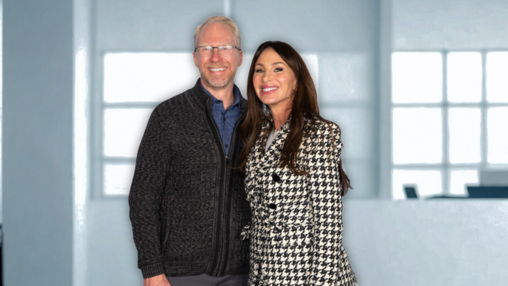 Nathan Whittacre and Molly Bloom in a subtle office setting at a leadership event